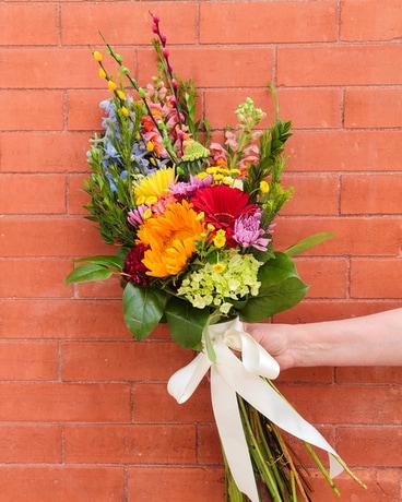 A Pop of Pride Hand-Tie Flower Arrangement