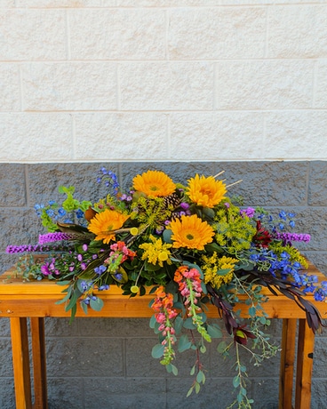 Rocky Mountain Tribute Casket Spray Flower Arrangement