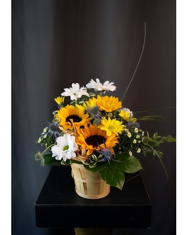 Basket Full Of Sunshine Flower Arrangement