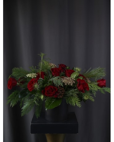 Winter Divine Dozen Red Flower Arrangement