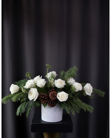 Winter Divine Dozen White Flower Arrangement