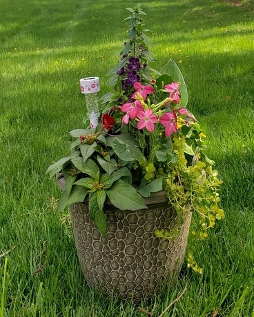 Outdoor Tall Patio Flower Arrangement