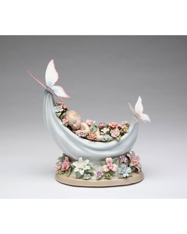 Baby Sleeping in A Bed Of Flowers $75.00 Gifts