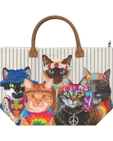 Groovy Cats Canvas Tote Bag $34.99 Gifts