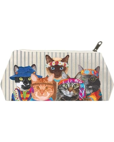 Groovy Cats (medium) Canvas Cosmetic Bag $16.50 Gifts