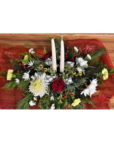 Pearson's Calm and Bright Centerpiece Flower Arrangement