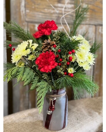 Pearson's Merry Market Mason Flower Arrangement
