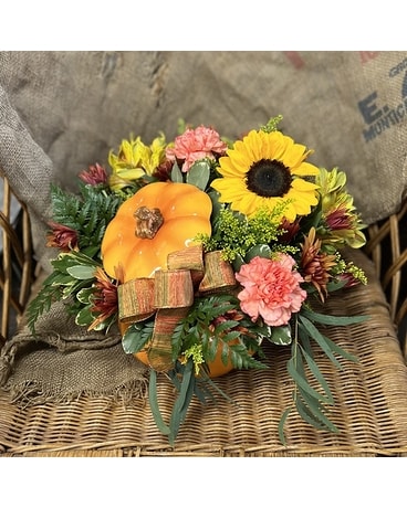 Pearson's Market Pumpkin Flower Arrangement