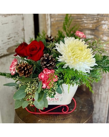 Pearson's Sparkling Sleigh Flower Arrangement
