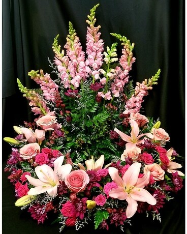 Pink Elegance Urn Wreath Funeral Arrangement