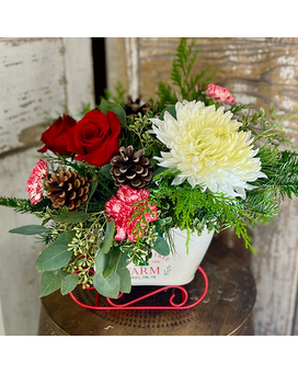 Pearson's Sparkling Sleigh Flower Arrangement