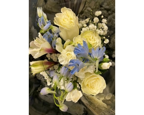 Bouquet-Blue Skies Flower Arrangement