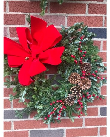 Fresh Holiday Wreath Flower Arrangement