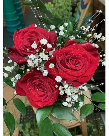 Triple Red Rose Bouquet Flower Arrangement