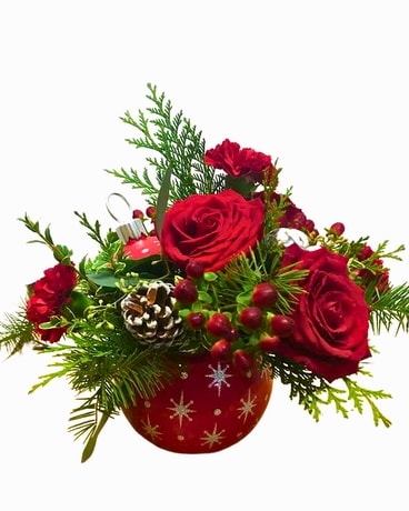 Shimmering Star Ornament Flower Arrangement