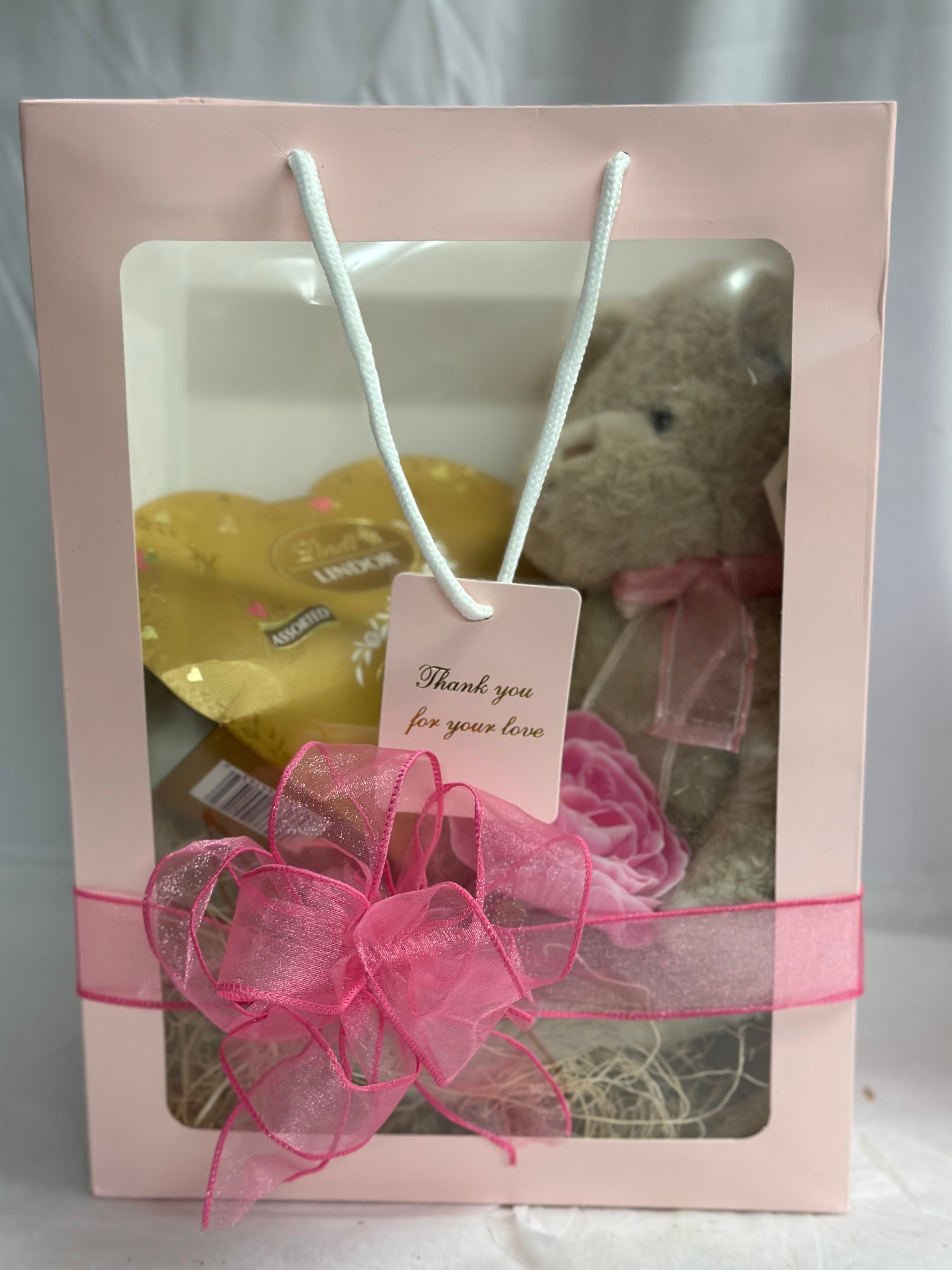 Plush Soft Beige Bear With Sheer Ribbon Gifts