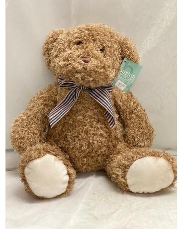 14” Curly Fur Bear Flower Arrangement