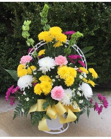 Bright Cheer Basket Sympathy Arrangement