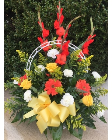 Sunrise Basket Sympathy Arrangement