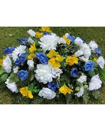 Pre-Made Silk Graveside Saddle Sympathy Arrangement