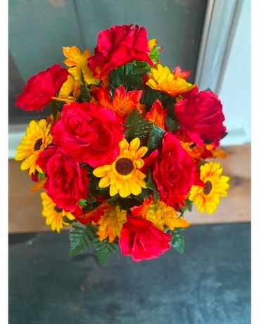 Silk Grave Cone Sympathy Arrangement