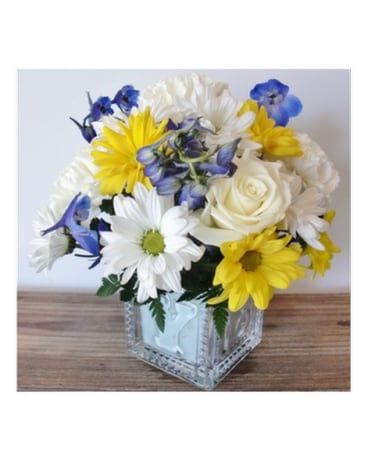 Sweet Baby Boy Flower Arrangement