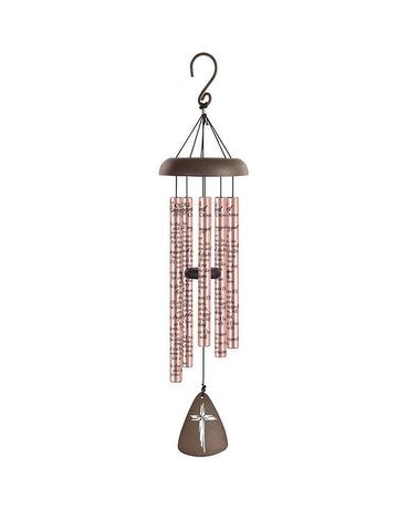 Windchime- Old Rugged Cross in Rose Gold Flower Arrangement