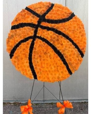 Basketball Floral Tribute Flower Arrangement
