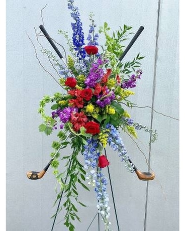 Beloved Golfer Tribute Flower Arrangement
