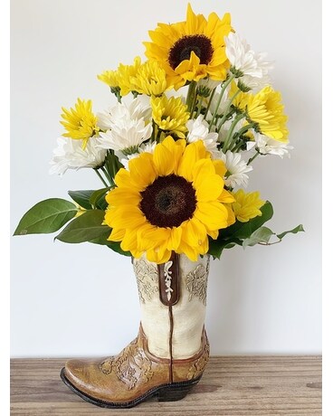 Boot Scootin' Fun Flower Arrangement