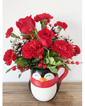 Send A Hug Penguin Flower Arrangement