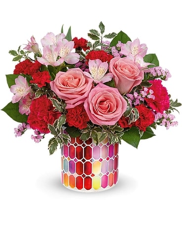 Charming Mosaic Flower Arrangement