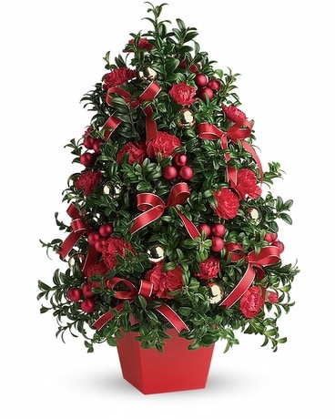 Deck The Halls Tree Flower Arrangement