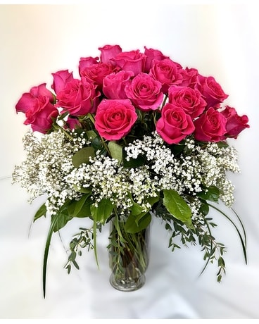 Four Dozen Premium Hot Pink Roses in Naperville IL - Naperville Florist