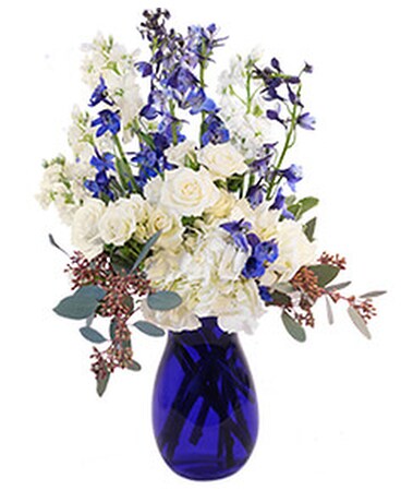 Hint Of Sapphire Flower Arrangement