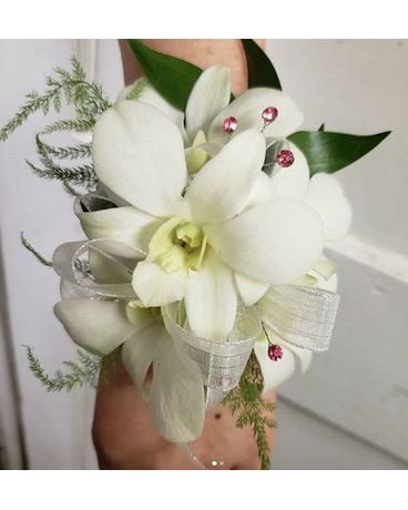 Dendrobium Orchids with Gem Detail Flower Arrangement