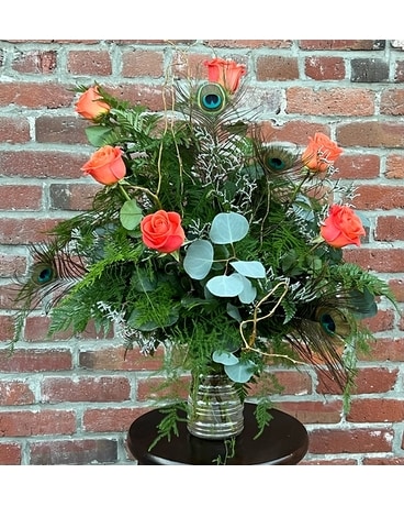 Peacock Half Dozen (U Pick Color) Flower Arrangement