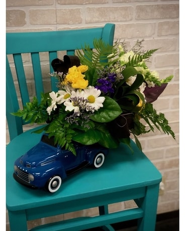 Kameo's Ford Pick up Bouquet Flower Arrangement