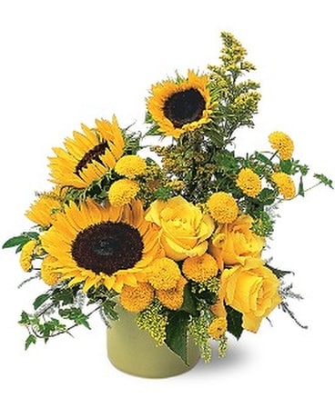 A Pot of Sunflowers Flower Arrangement