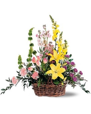 Springtime Basket Funeral Arrangement