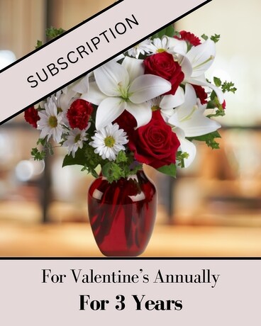 For Valentine's Annually - For 3 Years Flower Arrangement