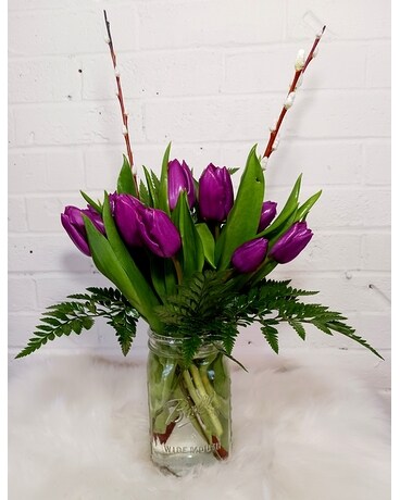 Mason Jar (Assorted Tulips) Flower Arrangement