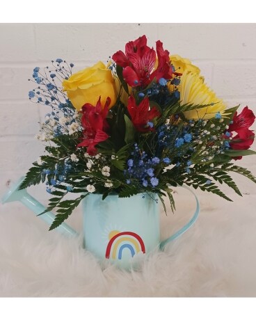 Watering Can Flower Arrangement