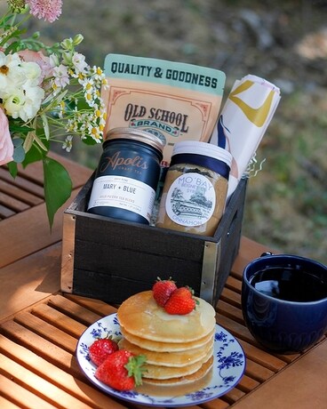 Magnolia Mornings Fluffy Pancakes Crate Gift Basket