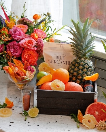 Chili Lime Pineapple Citrus Crate Gift Basket
