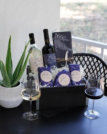 Texas Hill Country Wine & Cheese Crate Gift Basket