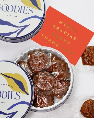 Hey, Thanks Pecan Praline Goodies Tin Gift Basket