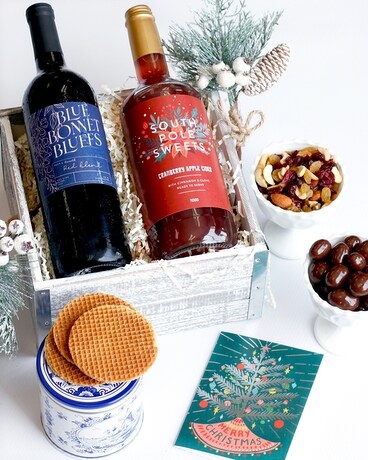 Wassailfest! Wine, Cider & German Treats Basket Gift Basket