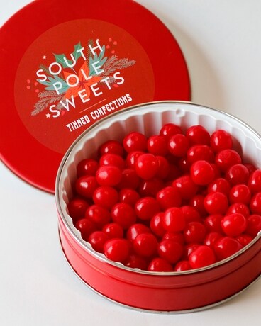 Merry Cherry Christmas Tin Gift Basket