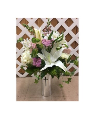 Silver Cross Vase